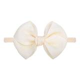 1piece Solid Colors Bowknot Baby Headband For Girls Nylon Elastic Hair Bands Handmade Turban Headwear Hair