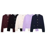 Fongt New Gold Buckle Trim Knitted Coat 6427144