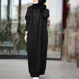 Women's Sweatshirt Dress 2022 Stylish Hoodies Long Sleeve Maxi Dress Female Casual Solid Hooded Vestidos