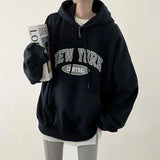 Vintage Letter Printed Oversized Hoodie-Outfit