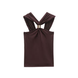 Fongt Spring New Hanging Neck Top Sexy Bare Waistcoat Women's 4938116