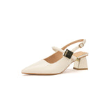 Fongt Slippers 2024 New French Beautiful Temperament Fairy Style With Skirt Pointed Thick And Word-Word Buckle