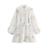 Fongt New Lace Splicing Print Dress