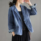 Fongt Blazer Female Autumn 2024 The New Art Retro Jacket Korean Version Loose Casual Coat Ins Tide-Outfit
