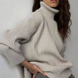 Soft Cashmere Sweater Women Elegant Thick Turtle Neck Warm Female Knitted Pullovers Casual Basic Knitwear