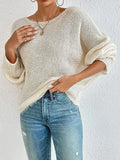 Fongt Fashion Sexy Hollow Knitted Sweater Collared Bat Shirt Woman