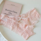 Fongt Lace Thong Women Cotton T-Shirt Cut-Out Low-Waisted Bow Cross Peach Ass