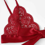 New Red Christmas Couples Gifts Erotic Lingerie Sexy Lingerie Set Women Hollow Out Transparent Porn G-string Panties-Outfit