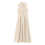 Fongt Homemade New Women's Dress Dress Collar Sleeveless Waist Commuting Temperament 2902586
