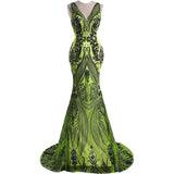 Fongt New Annual Evening Dress Sleeveless Sexy V-Neck Dress Party