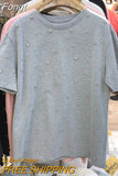 Loose 2023 Spring and Summer Short-sleeved Temperament T-shirt