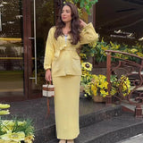 Fongt Knitted Knitted With Long Sleeve Open Shirt Two-Piece Set In The Long-Sleeved Skirt In The Autumn/Winter Of 2025