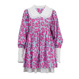 New Dress Fashion Long Sleeve High Waist Printing Y2K A-Line Dress Doll Collar Bubble Dress Party Club Dress Elegant Ladies-Outfit