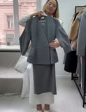 Fongt Women's Fashion Fashion Solid Color Button Bubble Sleeve Skirt Dress Set In Autumn 2025