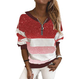 Fongt 2025 New Explosion Striped Digital Printing Long-Sleeved Half-String Loose Casual Dress Woman
