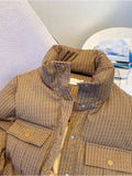 Big Pocket Parka Vintage Jacket Cotton Padded Female Puffer Jacket Overszie Coat Warm Outwear Women's Clothing Trend