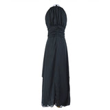 Burst Version Of Hanging Neck Nail Beads Large Shoulder-Length Sexy Dress Chiffon Dress Long Dress-Outfit