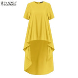 Tops 2022 Summer Casual Pullover ZANZEA Fashion Minimalist Solid Blusas Short Sleeve Blouse