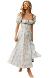 Fongt New Summer Fashion Bubble Sleeves With Open Fork Dress Dress Woman Summer