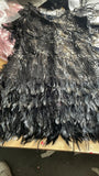 Fongt Lysing Shiny Birthday Party Feather Splicing Dress Dress Dress