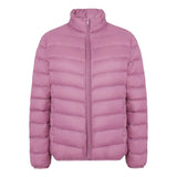 2023 Autumn And Winter New Light Down Jacket Female Short 90 White Duck Down Standing Collar Show Thin Casual Large Size Coat Tide-Outfit