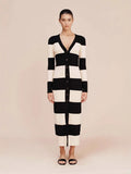 Fongt 2025 New Sexy Dress With Tective Striped Striped Dresses