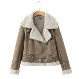 Fongt Women's Clothing 2025 New Large-Clip Women's Style Thick Locomotive Leather Fur Coat