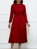 Fongt Women's Ebay New Temperament Elegant Pressure Commuting OL Solid Color African Large-Size Dress