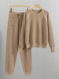 Sweater Pullover 2 Piece Sets Women Casual Knitwear Jumper Outfits Korean Knit Jogger Pants Suits Sweatpants
