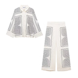 Fongt New Printed Twill Shirt 1280846 Straight Trousers 1261232