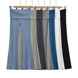 Trendy Women's Wear In Spring, The New Double-Layer Waist-Turning Sports Leisure Pants, Spicy Girls' Stretch Slimming Micro-Horn Trousers-Outfit