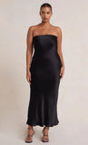 Satin Tube Maxi Dress-Outfit