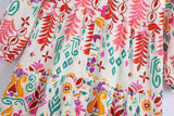 Fongt Spring Women's Long Sleeve Positioning Print Dress 1725