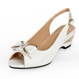 2021 Summer New Style Sandals Female Summer With Wedges Open Toe Shoes White Shoes Comfortable Women's