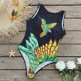 Swimsuit2025 New Conjoined Bikini Personality Abstract Print Swimsuit Women