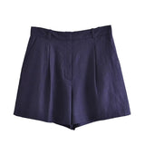 Autumn Style New Style Tooling Style Solid Color Slim Vest Shorts Leisure Suit-Outfit