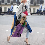 Fongt 2025 Autumn Women's Ebay New Long-Sleeved Clam Coat Print This