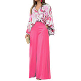 Fongt Women's Dress 2025 Printed Shirt Long-Sleeved INS Style Trousers Fashion Winter Wear Set
