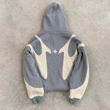 Fongt Hung Punk Hoodie Splicing Hoodie Casual Commuter Top