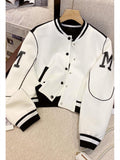Harajuku Patchwork Parka Women Letter Embroidery Jacket Windbreaker Winter Baseball Coat Loose America Casual