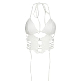 Fongt Spring Summer New Women's Solid Color Repair Fashion Strap Hanging Neck Sexy Bare Vest