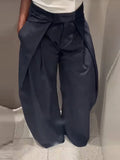 Fongt Autumn 2025 New Fashion Temperament Loose Striped Broad Leg Suit Pants