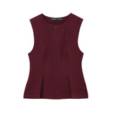 Fongt And Winter New Short Skirt Hem Sleeveless Folding Top 2135552