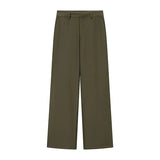 Fongt Explosion Women's Button Blouse Broad Leg Trousers Set