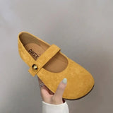 Fongt Elegant Mary Shoes Summer New Lovely Lady Style Frosted Round Head Shallow Single Shoes