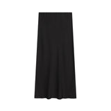 Fongt New Fashion Temperament Silk Hyssy Texture Simple Straight Fan Flute Skirt 8534855
