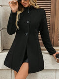 Fongt Autumn And Winter Lady Elegant Small Collar Button A Pendant Long-Sleeved Jacket Jacket