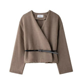 Fongt Homemade New Women's Classic Fashion With Belt Soft Coat 1255837