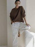 Fongt Sales Of Solid Color Round-Neck Sweater Women 2025 Burst Soft Knitted Top