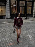 Fongt New Women's Bear Embroidered Retro Body Sweater College Style Knitted Shirt Top
